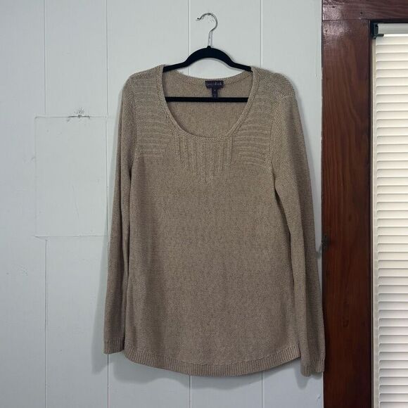 Long Tall Sally Tan Knitted Sweater Medium - Picture 1 of 4